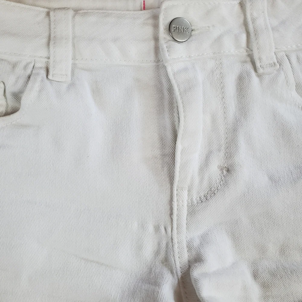 VS PINK White Denim Cutoff Shorts